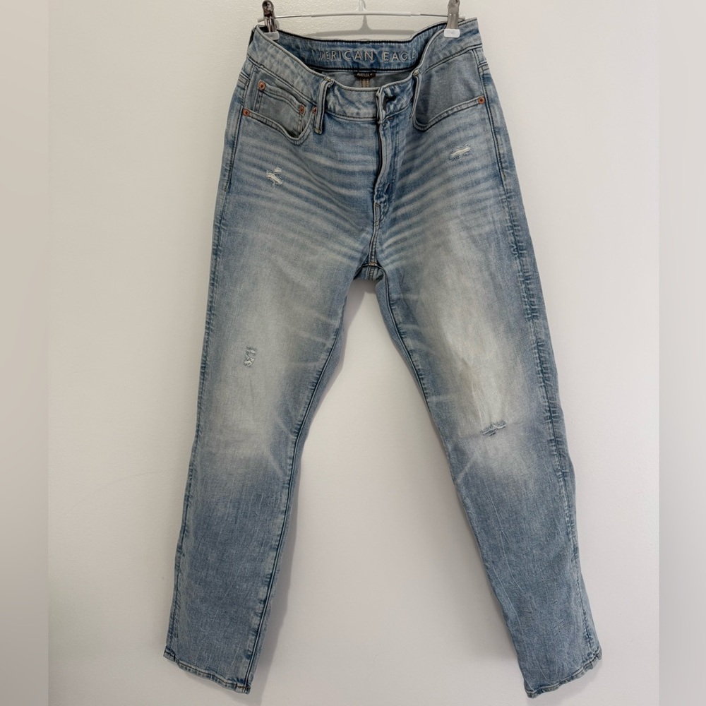 American Eagle Men’s AirFlex Vintage Light Wash Distressed Jeans 31x 32 Straight